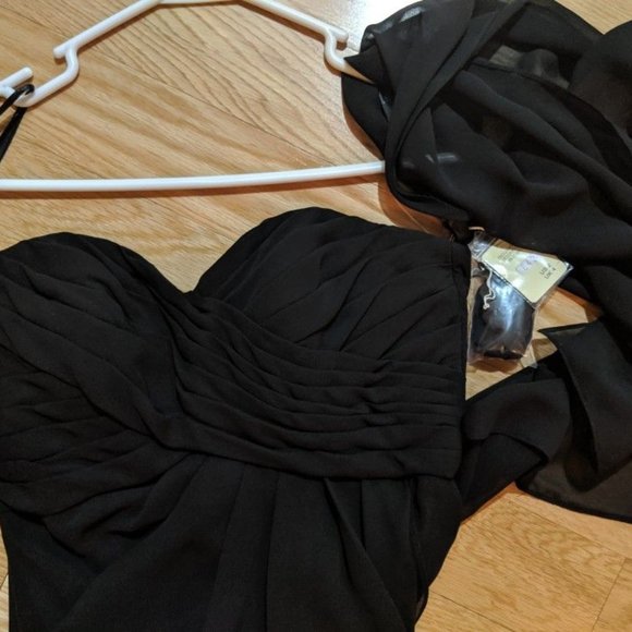 ⚡️SOLD⚡️Mori Lee Black Strapless Dress - Picture 5 of 6